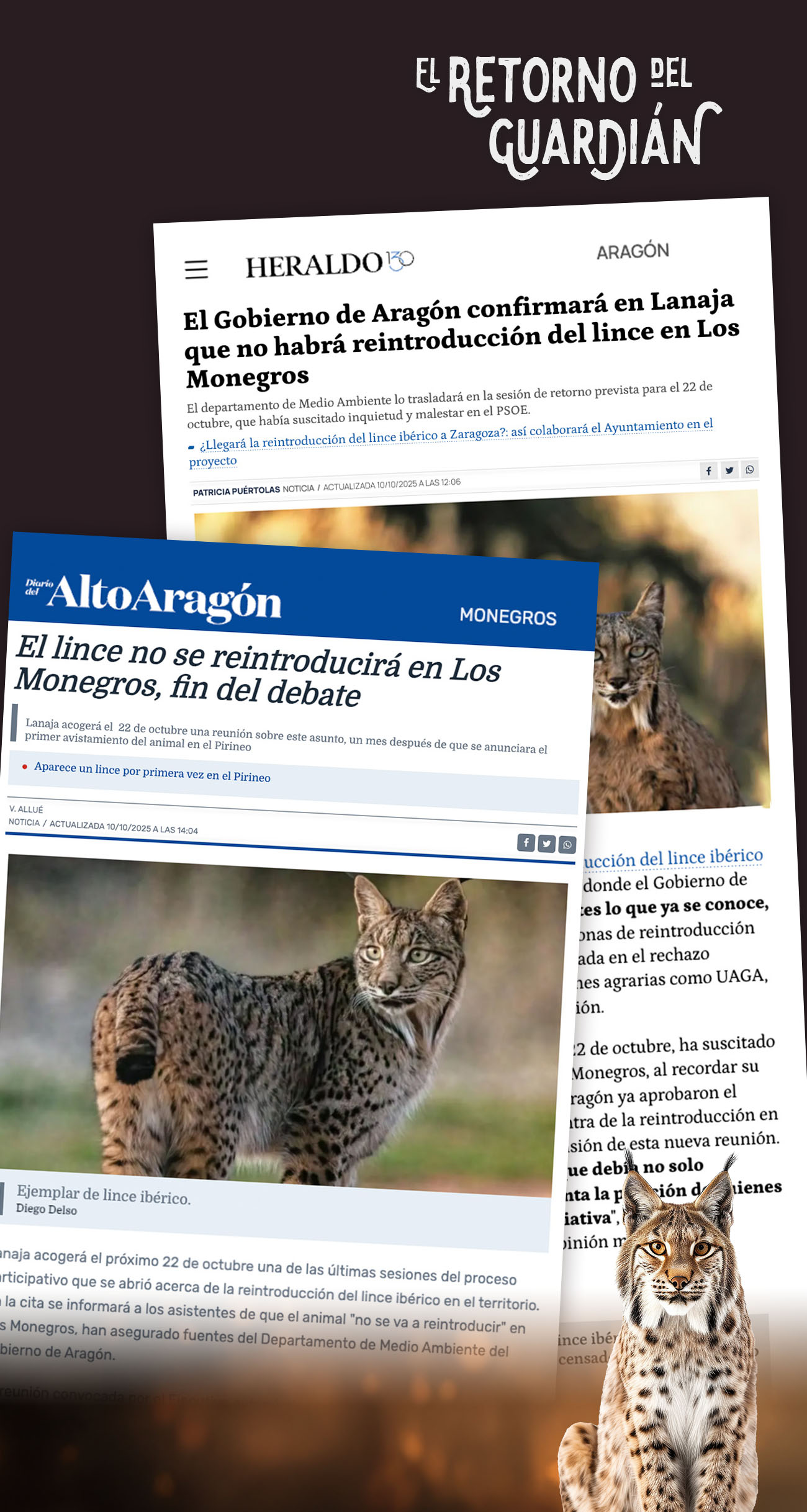 Reunion en Lanaja con noticia de la no reintroducción del lince ibérico Monegros