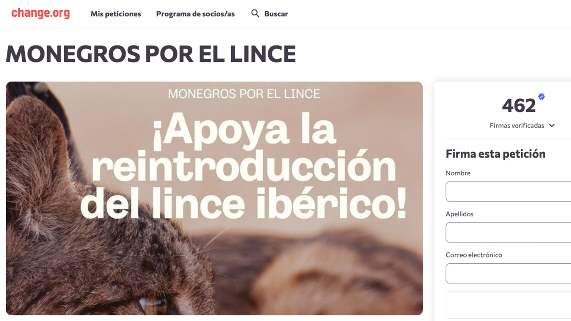 Vota por el lince ibérico en Monegros sur