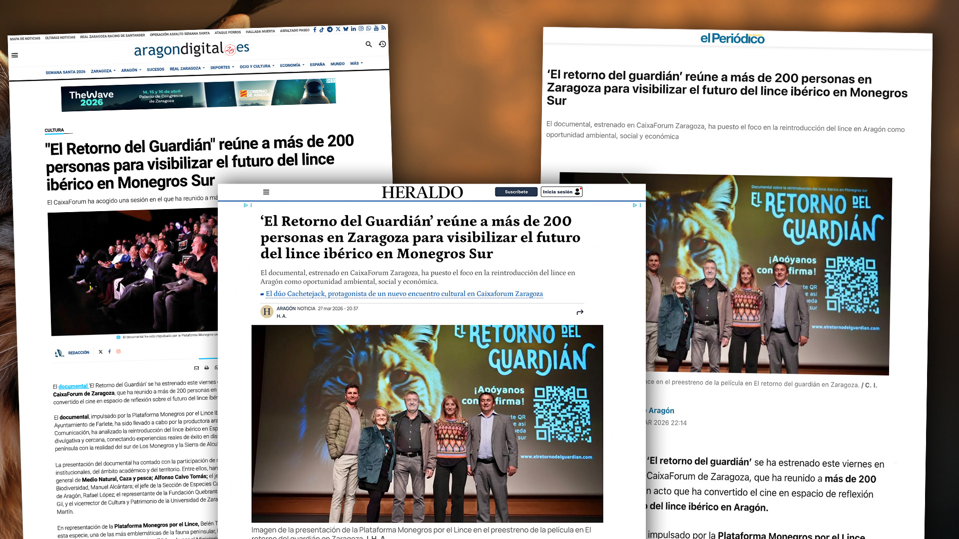 ‘El Retorno del Guardián’ reúne a más de 200 personas en Zaragoza para visibilizar el futuro del lince ibérico en Monegros Sur