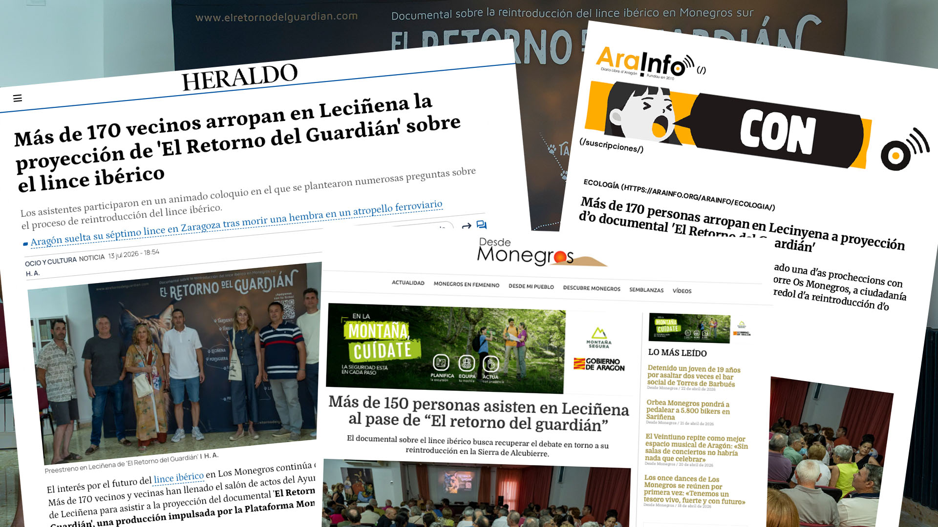 El preestreno de Leciñena se hace eco en los diferentes medios de prensa.